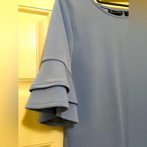 Baby Blue Top with Bell Layered Sleeves - Picture 2 of 5